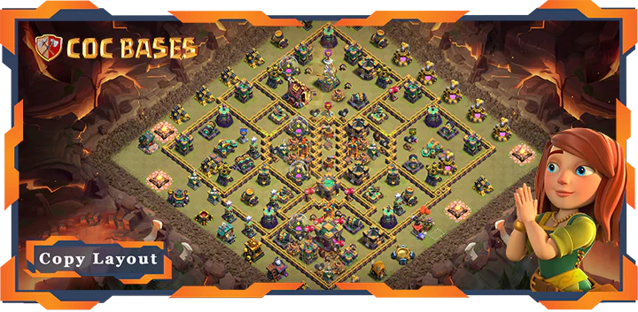 Top War Base TH14 with Link, Anti Everything, Defense Layout – Clash of Clans (350)