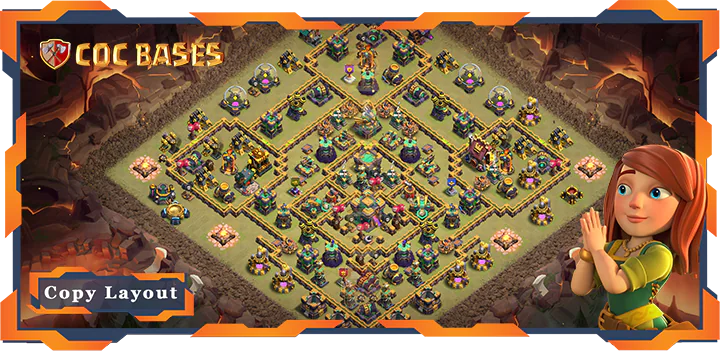 Top War Base TH14 with Link, Anti 2 Star, Legend League Layout – Clash of Clans (348)