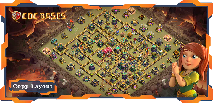 Top War Base TH14 max level with Link, Hybrid Layout – Clash of Clans (355)