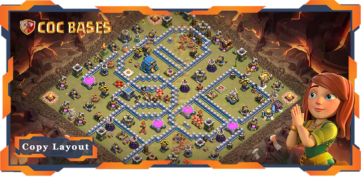 Top War Base TH12 with Link, Anti Air/Electro Dragon, Defense Layout – Clash of Clans (365)
