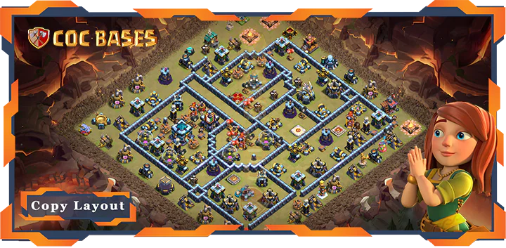 Top War Base TH13 with Link, Defense Layout – Clash of Clans (335)