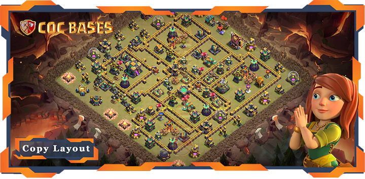 Top War Base TH14 with Link, Anti Air/Electro Dragon, Anti 2 Star Layout – Clash of Clans (326)