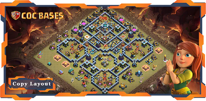 Top War Base TH13 with Link, Anti 3 Star, Anti Everything Layout – Clash of Clans (318)