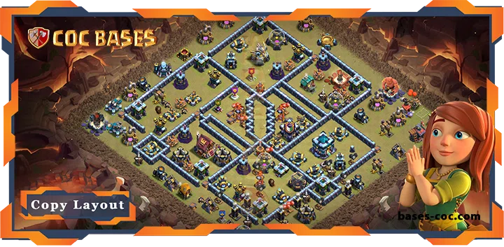 Top War Base TH13 with Link, Anti 2 Star, Anti Everything Layout – Clash of Clans (368)