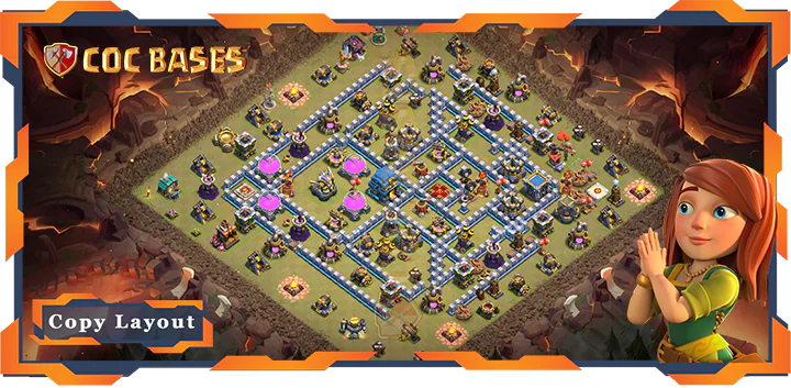 Top War Base TH12 max level with Link, Anti 2 Star, Hybrid Layout – Clash of Clans (349)