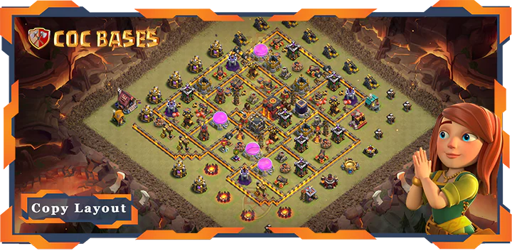 Top War Base TH10 with Link, Anti 3 Star, Anti Everything Layout – Clash of Clans (433)