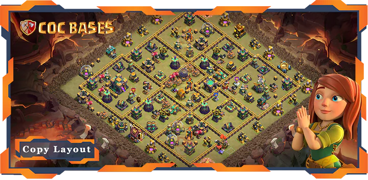 Top War Base TH14 with Link, Anti Everything, Defense Layout – Clash of Clans (333)