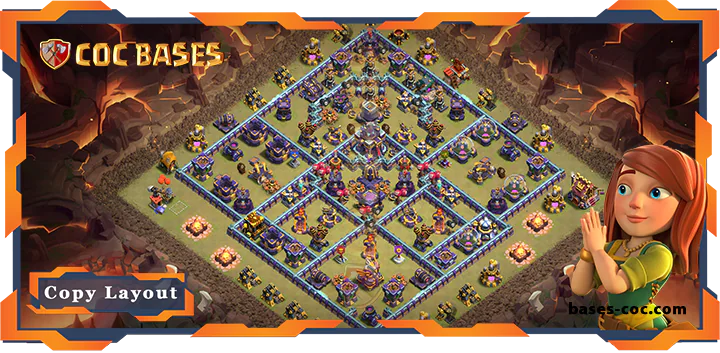 Top Base TH15 with Link, War/CWL Layout – Clash of Clans (210)