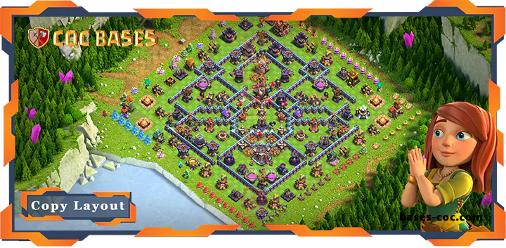Top Base TH15 with Link, Anti Trophy, Defense Layout – Clash of Clans (166)