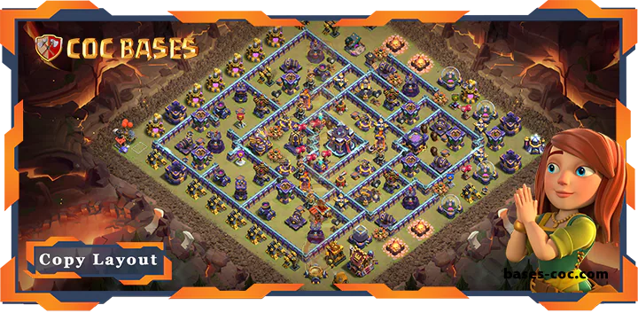 Top Base TH15 with Link, Anti 2 Star, War/CWL Layout – Clash of Clans (217)