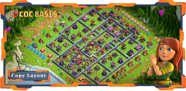 Top Base TH15 with Link, Anti Everything, Anti 3 star Layout – Clash of Clans (183)