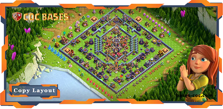 Top Base TH15 with Link, Anti 3 Star, Hybrid Layout – Clash of Clans (216)