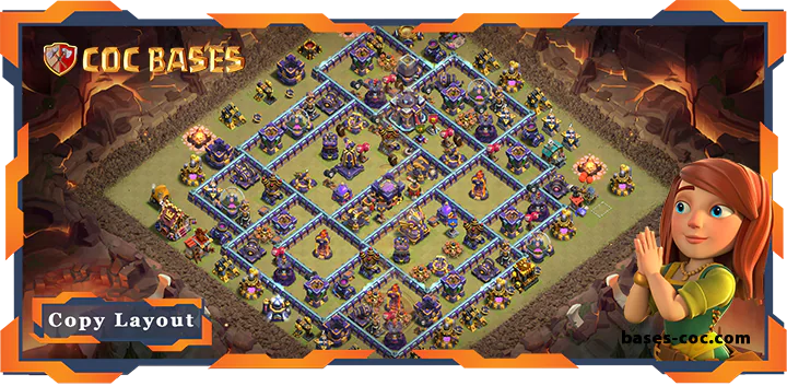 Top Base TH15 with Link, War/CWL, Defense Layout – Clash of Clans (223)
