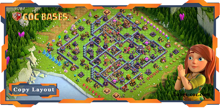 Top Base TH15 with Link, Farming Layout – Clash of Clans (208)