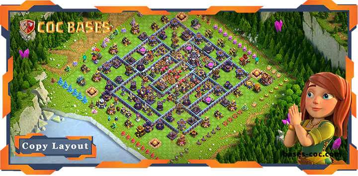 Top Base TH15 with Link, Legend League, Anti Trophy, Defense Layout – Clash of Clans (172)