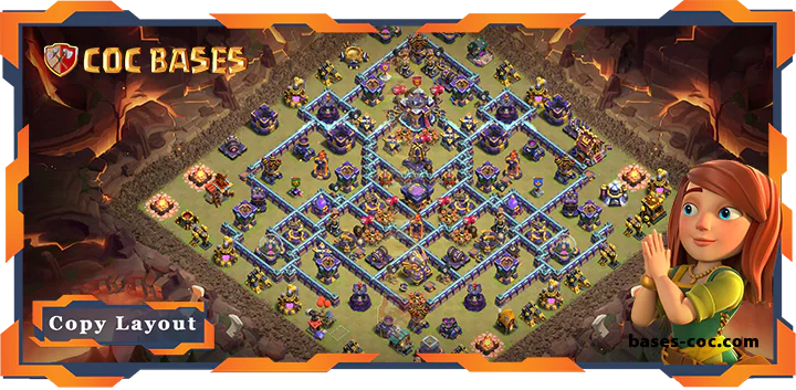 Top Base TH15 with Link, War/CWL, Defense Layout – Clash of Clans (213)