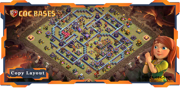 Top Base TH15 with Link, War/CWL, Anti Everything, Defense Layout – Clash of Clans (225)