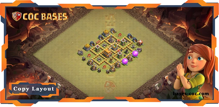 Top Base TH5 with Link, War/CWL, Anti 3 Star Layout – Clash of Clans (98)