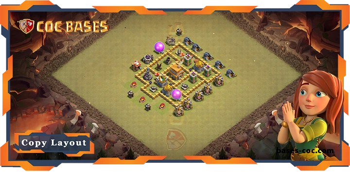 Top Base TH5 with Link, War/CWL, Anti 3 Star, Anti Everything Layout – Clash of Clans (107)