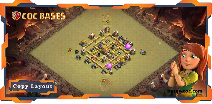 Top Base TH5 with Link, War/CWL, Anti 2 Star Layout – Clash of Clans (83)