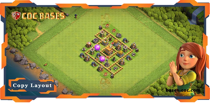 Top Base TH5 with Link, Anti 3 Star, Hybrid Layout – Clash of Clans (87)