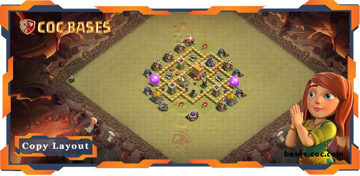 Top Base TH5 with Link, War/CWL, Anti 2 Star Layout – Clash of Clans (108)