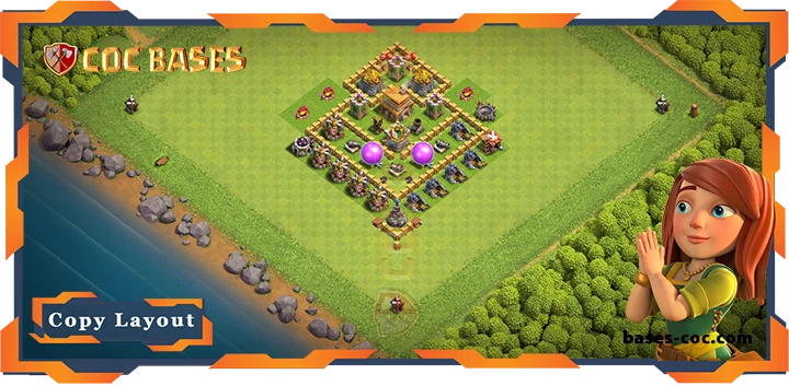 Top Base TH5 with Link, Anti 2 Star, Hybrid Layout – Clash of Clans (91)