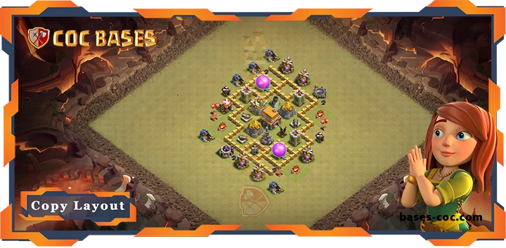 Top Base TH5 with Link, War/CWL, Anti 2 Star, Hybrid Layout – Clash of Clans (84)