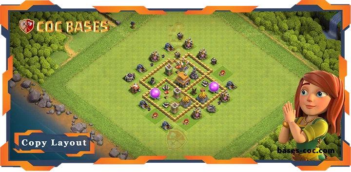 Top Farming Base TH5 with Link, Hybrid, Anti 3 Star Layout – Clash of Clans (66)
