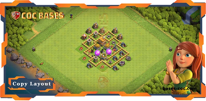 Top Farming Base TH5 with Link, Hybrid Layout – Clash of Clans (105)