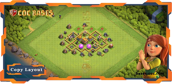 Top Farming Base TH5 with Link, Anti 3 Star Layout – Clash of Clans (93)