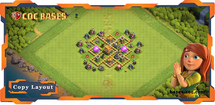 Top Farming Base TH5 with Link, Hybird, Anti 2 Star Layout – Clash of Clans (68)