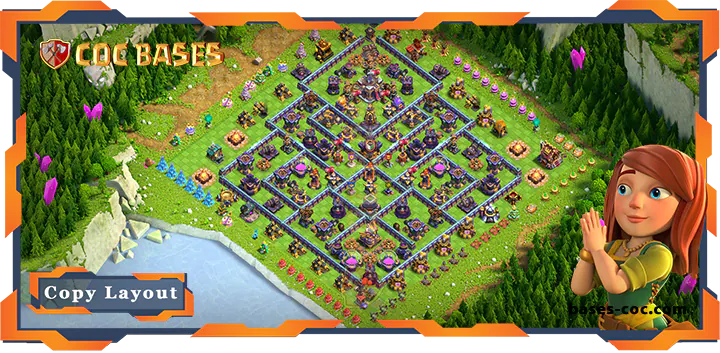 Top Farming Base TH15 with Link, Anti Everything, Hybrid Layout – Clash of Clans (167)