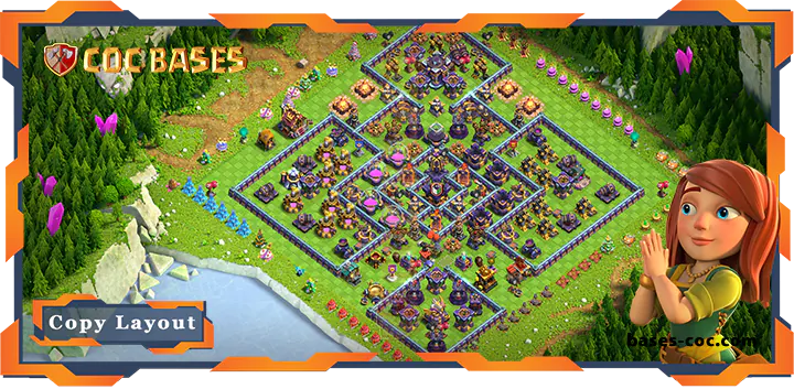 Top Farming Base TH15 with Link, Hybrid, Anti Air/Electro Dragon Layout – Clash of Clans (204)