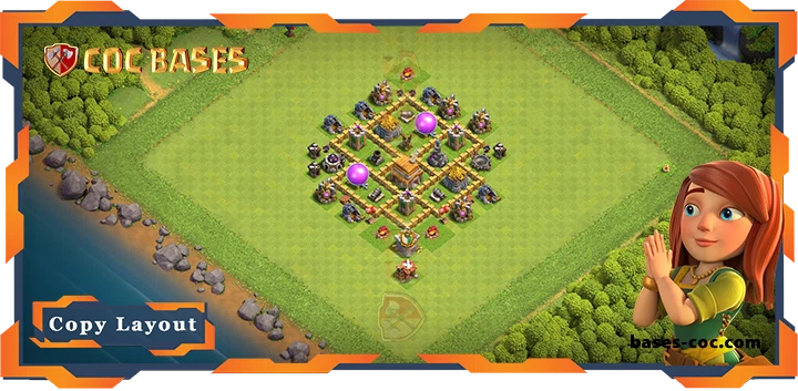 Top Farming Base TH5 with Link, Hybrid, Anti Everything Layout – Clash of Clans (72)