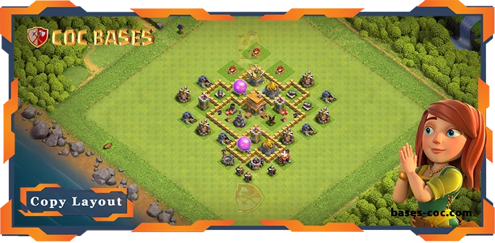 Top Farming Base TH5 with Link, Anti 3 Star, Hybrid Layout – Clash of Clans (88)
