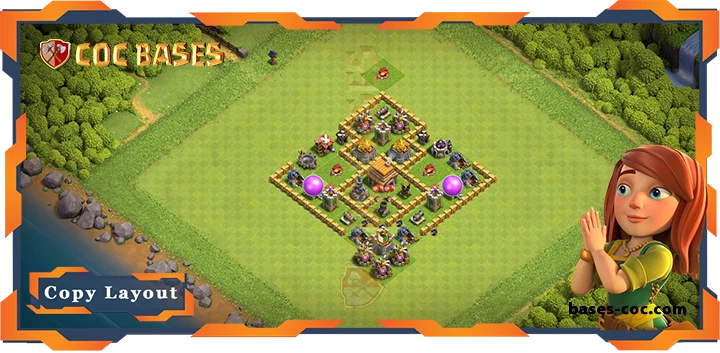 Top Hybrd Base TH5 with Link, Defense, Anti Everything Layout – Clash of Clans (73)