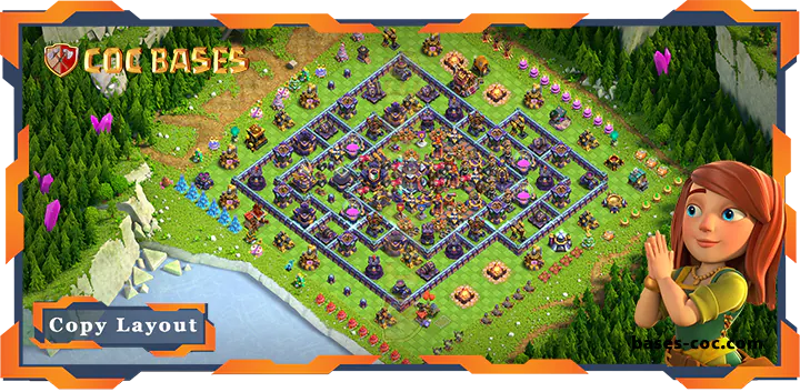 Top Hybrid Base TH15 with Link, Anti 2 Star, Defense Layout – Clash of Clans (176)
