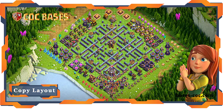 Top Troll Base TH15 with Link, Funny Layout – Clash of Clans (186)