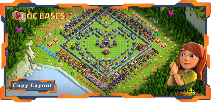 Top Troll Base TH15 with Link, Funny Layout – Clash of Clans (192)