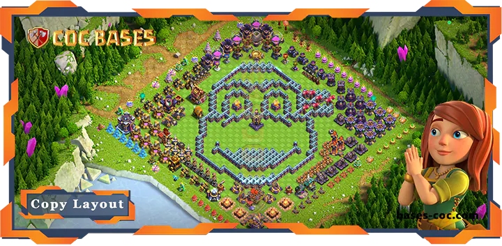 Top Troll Base TH15 with Link, Funny Layout – Clash of Clans (191)