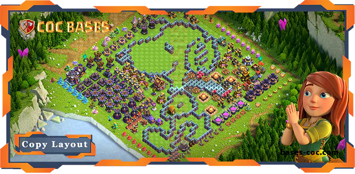 Top Troll Base TH15 with Link, Funny Layout – Clash of Clans (189)