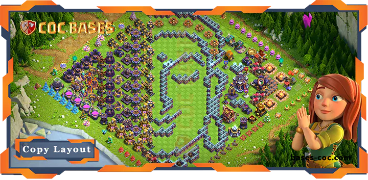Top Troll Base TH15 with Link, Funny Layout – Clash of Clans (184)