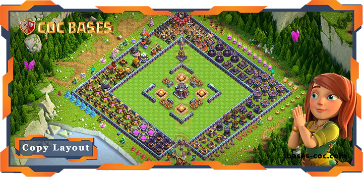 Top Troll Base TH15 with Link, Funny Layout – Clash of Clans (195)