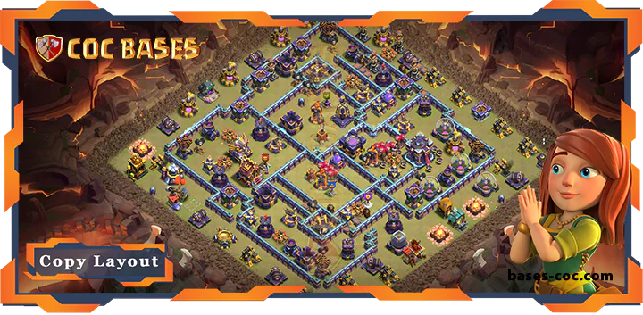 Top War Base TH15 with Link, Anti 3 Star Layout – Clash of Clans (155)