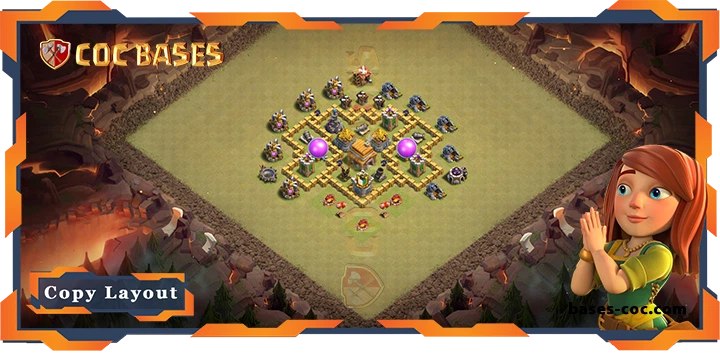 Top War Base TH5 with Link, Anti 3 Star, Hybrid Layout – Clash of Clans (77)