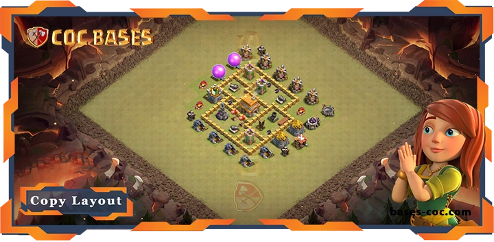 Top War Base TH5 with Link, Defense, Anti Everything Layout – Clash of Clans (97)