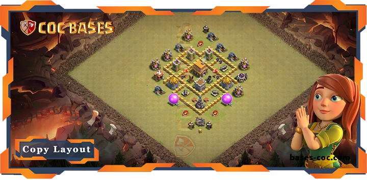 Top War Base TH5 with Link, Anti 3 Star, Anti Air Layout – Clash of Clans (62)