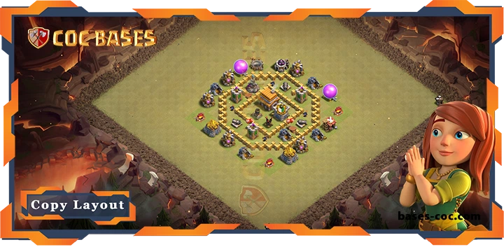 Top War Base TH5 with Link, Anti Everything, Defense Layout – Clash of Clans (78)