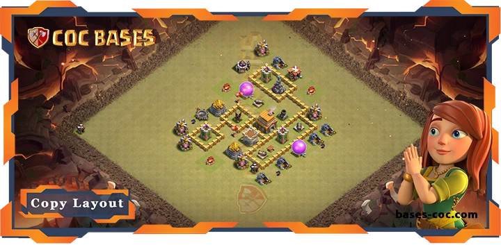Top War Base TH5 with Link, Anti 3 Star, Anti Everything Layout – Clash of Clans (63)
